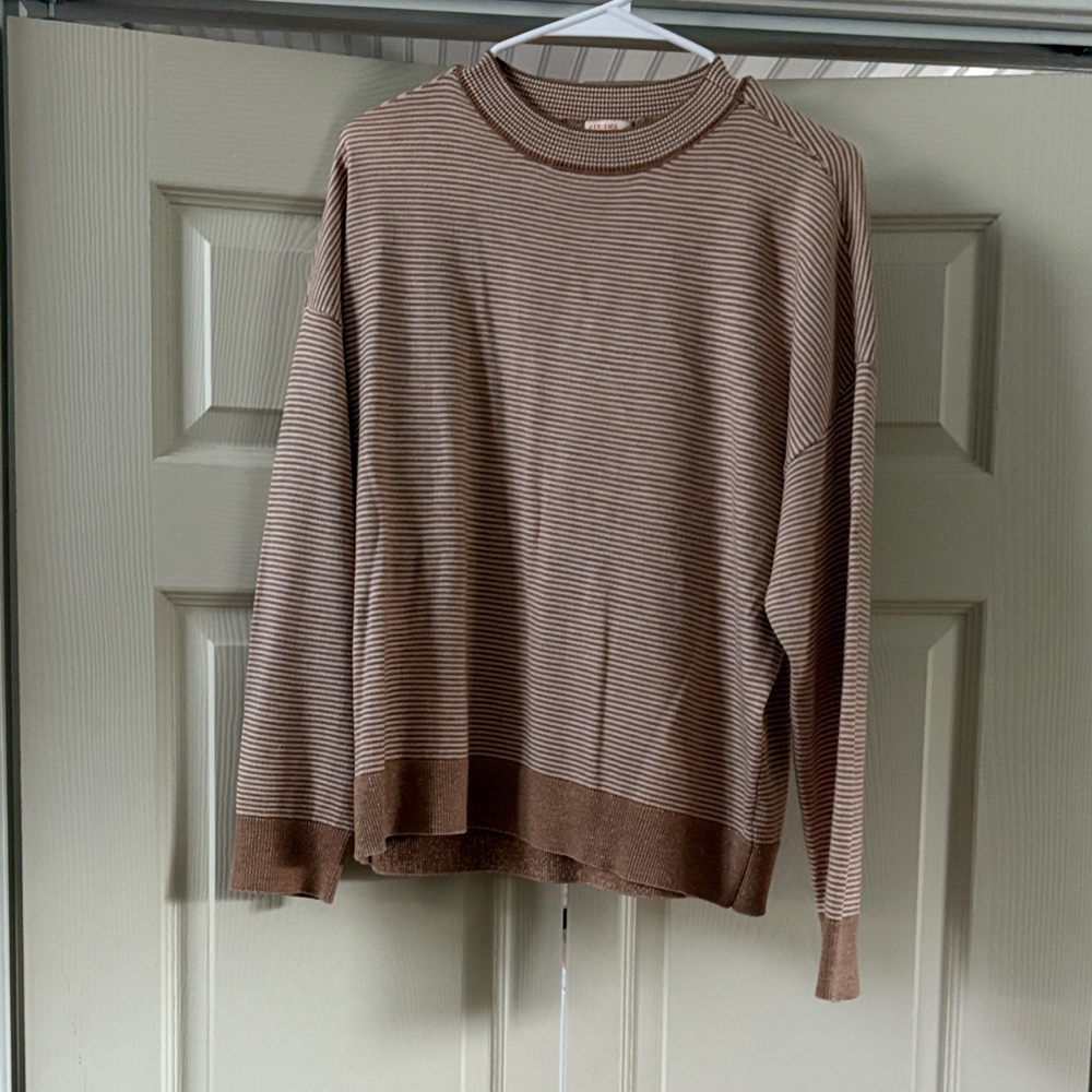 Kerisma Brown Striped Women's Turtleneck Sweater